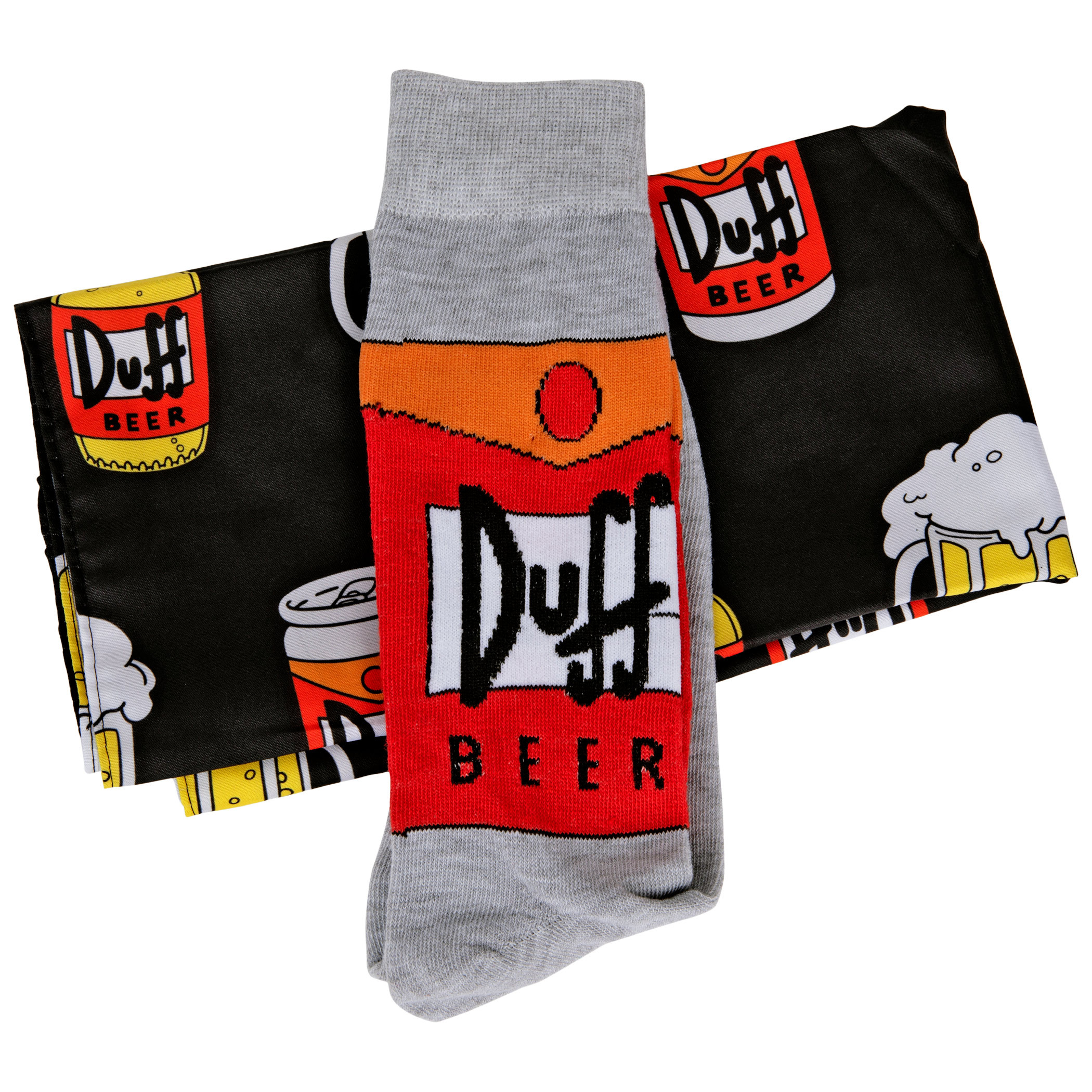 The Simpsons Duff Beer Crew Sock and Face Mask Combo